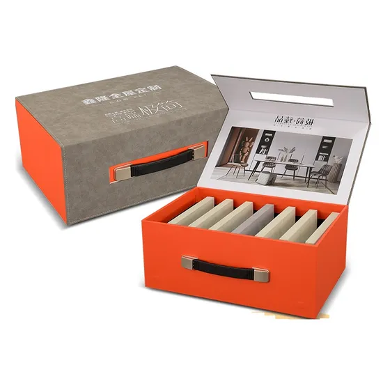 New Exquisite Design Display Slab Board Solid Catalog Tile Quartz Samples Suitcase Granite Marble Book Stone Sample Case Box 