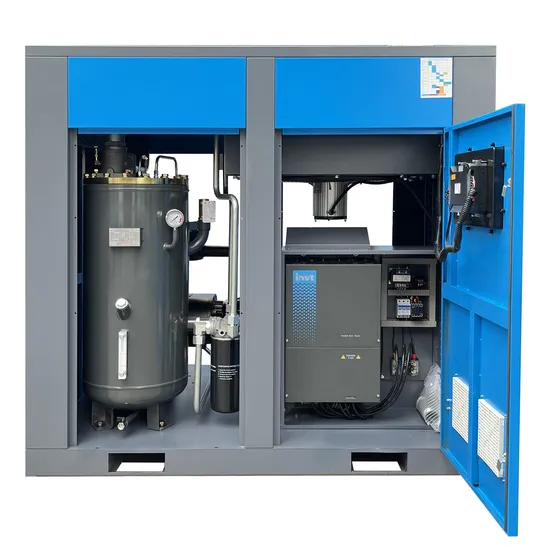 Two Stage Compression 75HP 10bar Permanent Magnet Screw Air Compressor 